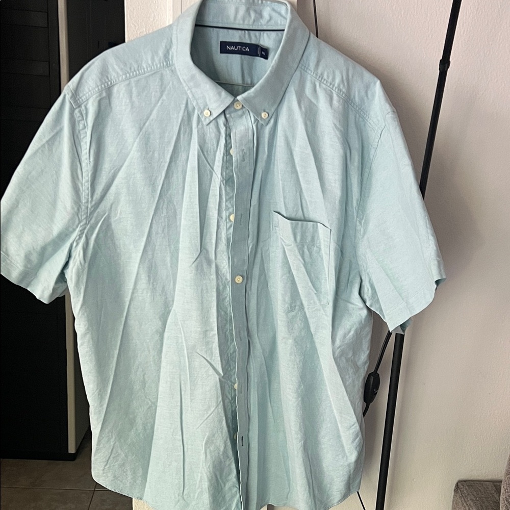 Nautica Light Aqua Short-Sleeve Button-Down Shirt